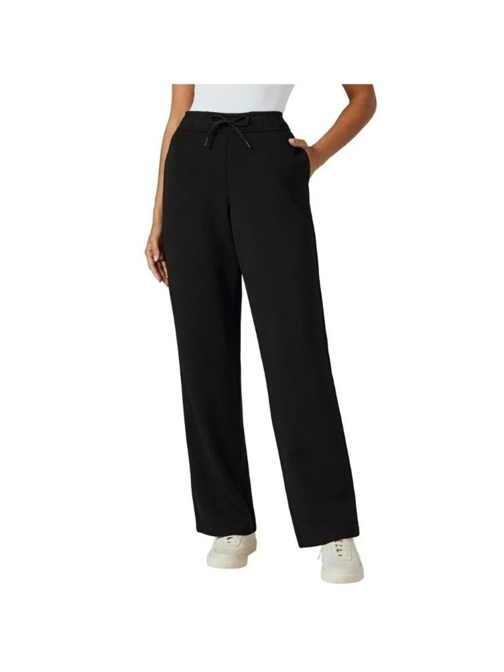 NWT Infinity Linearflex Women's M Black Straight Leg Pants Scuba B1718
